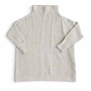 Free People Light Gray Turtleneck Sweater Women’s Size Large Cozy Knit